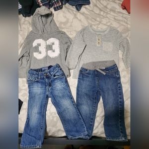 2 sets toddlee Jean and long sleeve shirt bundle